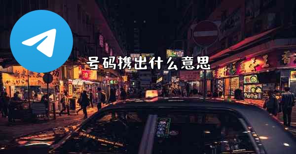 号码携出什么意思