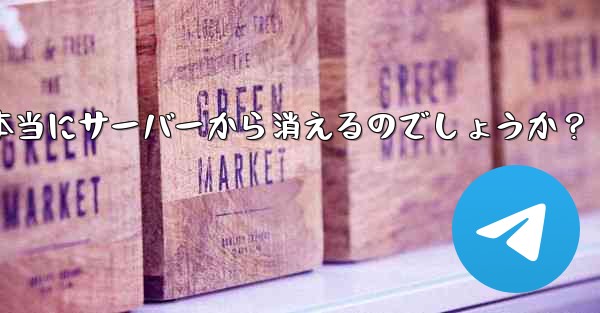 削除した Telegram アカウントからのすべてのメッセージは本当にサーバーから消えるのでしょうか？