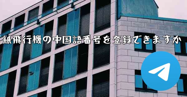 紙飛行機の中国語番号を登録できますか