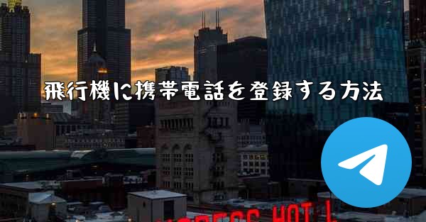 飛行機に携帯電話を登録する方法
