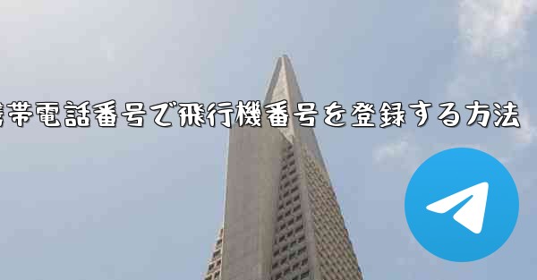 国内携帯電話番号で飛行機番号を登録する方法