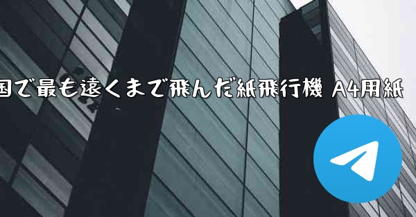 中国で最も遠くまで飛んだ紙飛行機 A4用紙
