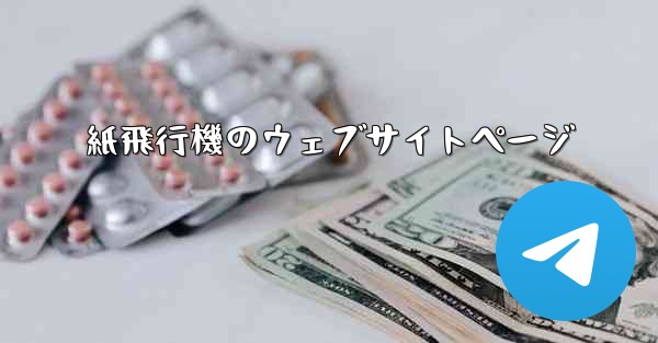 紙飛行機のウェブサイトページ
