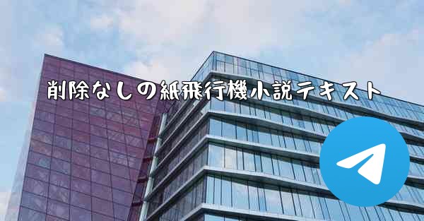 <b>削除なしの紙飛行機小説テキスト</b>