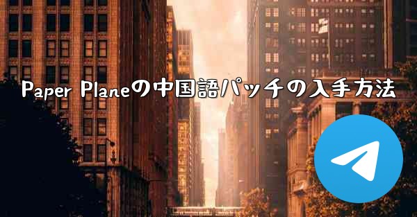 Paper Planeの中国語パッチの入手方法