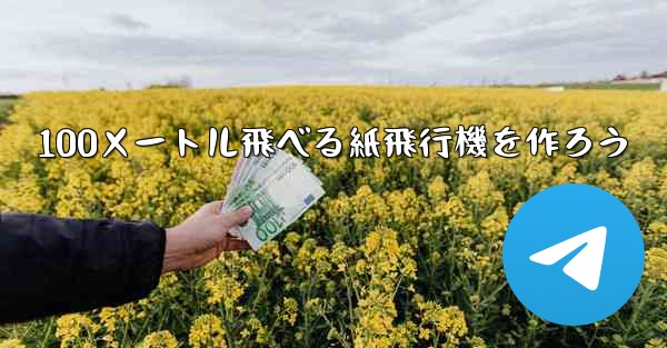 100メートル飛べる紙飛行機を作ろう