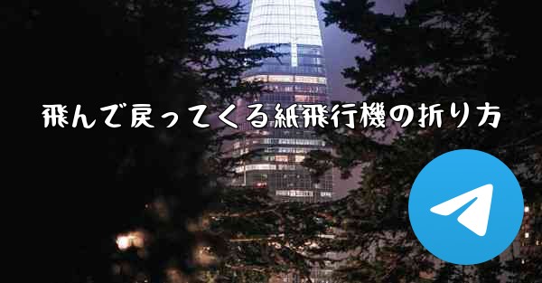 飛んで戻ってくる紙飛行機の折り方