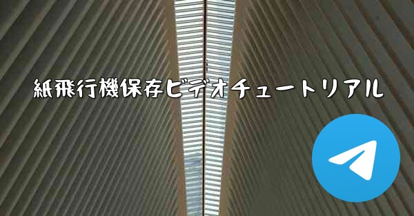 紙飛行機保存ビデオチュートリアル