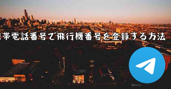国内携帯電話番号で飛行機番号を登録する方法