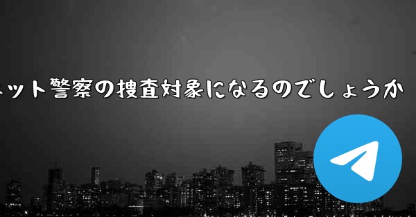 <b>紙飛行機のアカウント開設はネット警察の捜査対象になるのでしょうか</b>