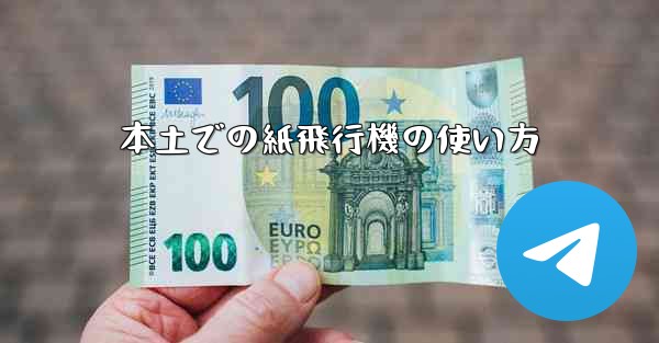 <b>本土での紙飛行機の使い方</b>