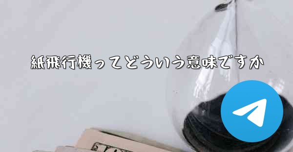 紙飛行機ってどういう意味ですか