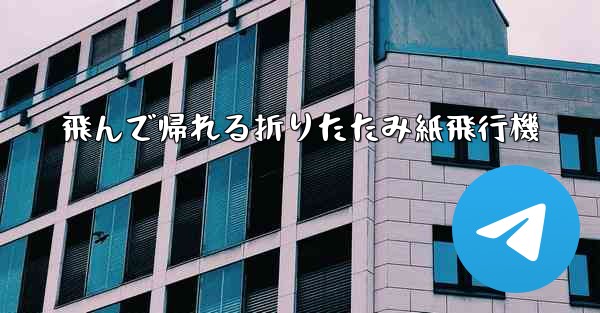 飛んで帰れる折りたたみ紙飛行機