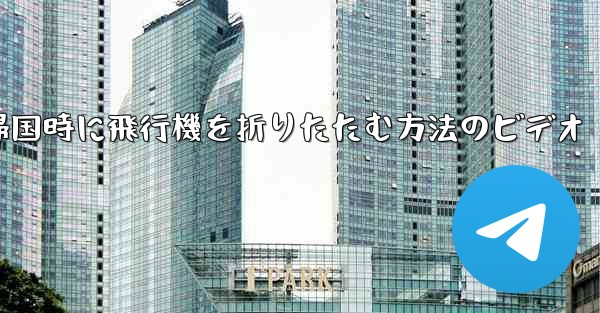 <b>帰国時に飛行機を折りたたむ方法のビデオ</b>