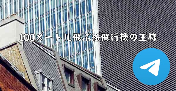 100メートル飛ぶ紙飛行機の王様