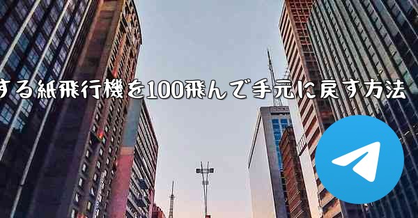 回転する紙飛行機を100飛んで手元に戻す方法