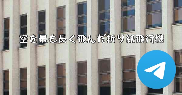 空を最も長く飛んだ折り紙飛行機
