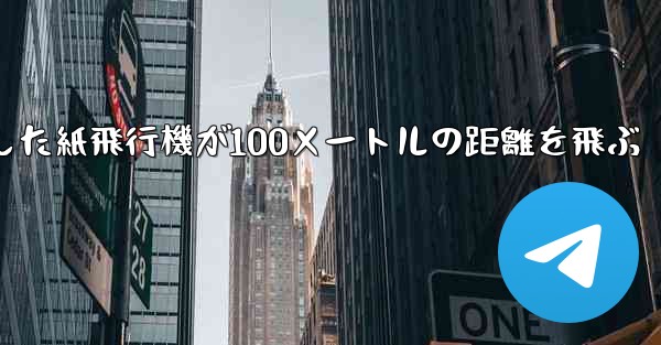 折り紙で手作りした紙飛行機が100メートルの距離を飛ぶ